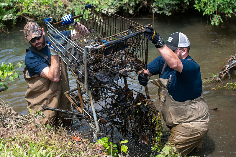 90th Service KKB creek cleanup