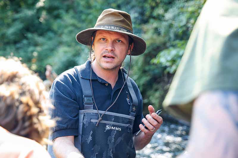 Byron Hampstead, US Fish and Wildlife Service, talks about aquatic insects