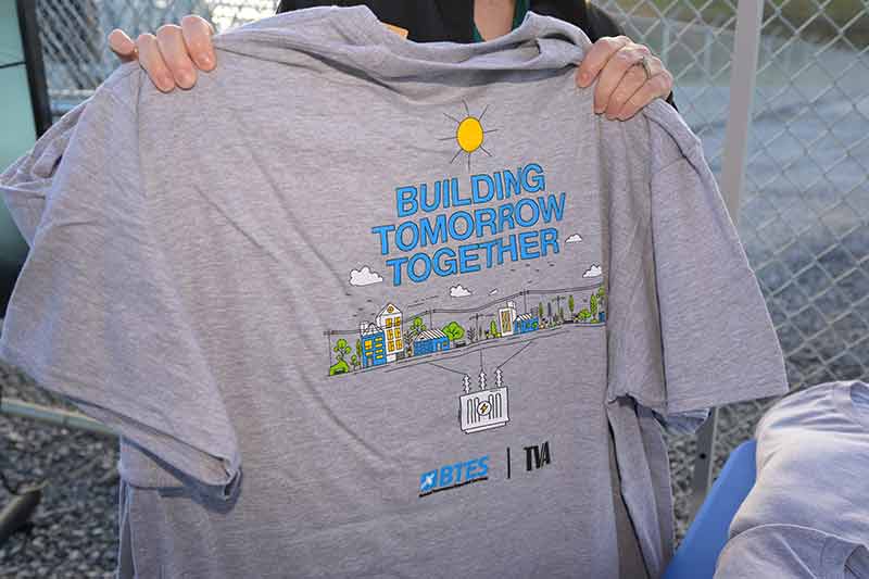 T-shirt that says Building Tomorrow Together