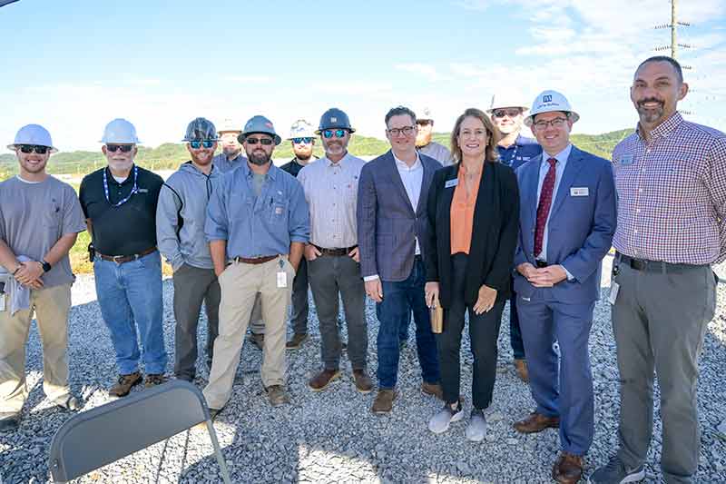 Group wearing hard hats