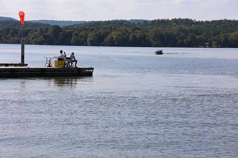 Boats on Guntersville Reservoir