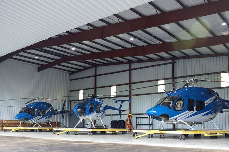 TVA helicopters in hangar