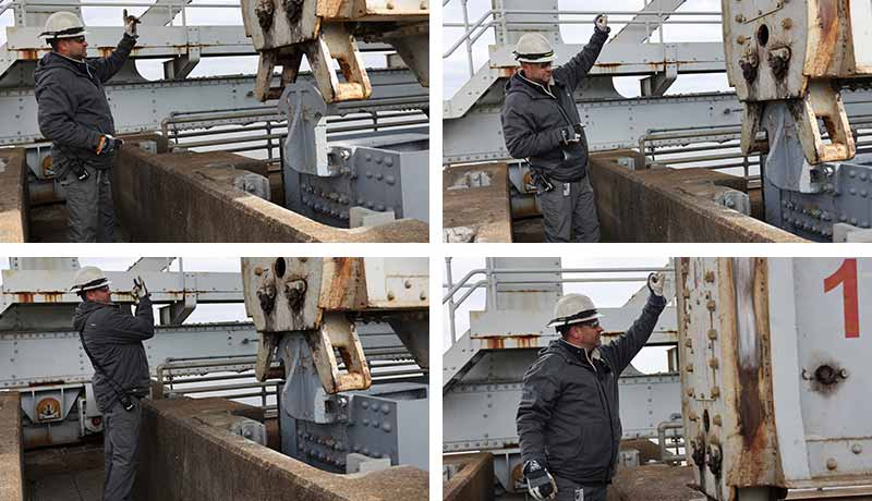 Generations of Pickwick Landing Dam hydro technicians have used hand signals like these.