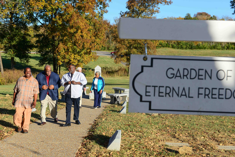 Members of the Historic Odom’s Bend Cemetery Reinterment Committee at the Garden of Eternal Freedom