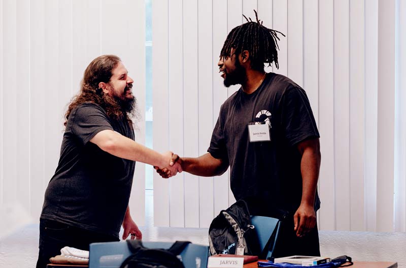 Two men shaking hands