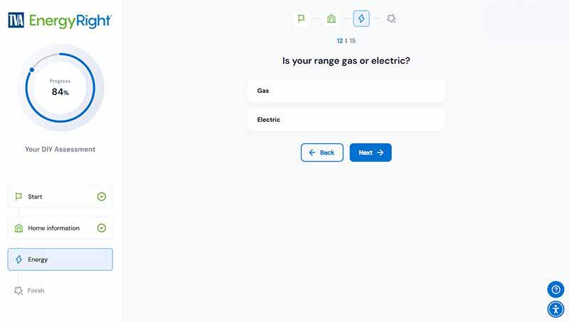 Screenshot of EnergyRight dashboard