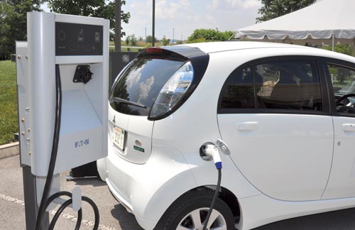 Electric Car charging at SMART station