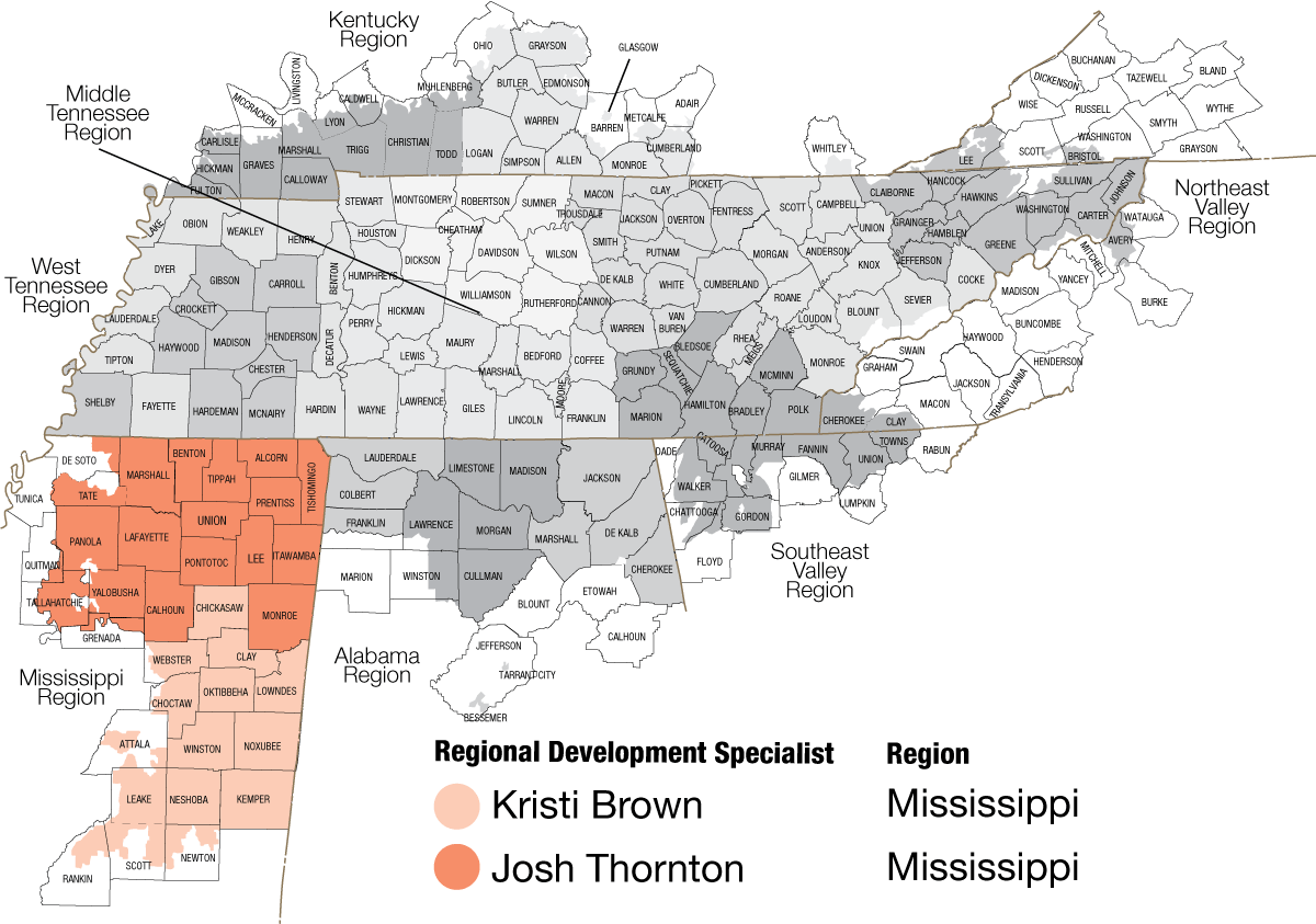 ED-Mississippi Map of Mississippi regions