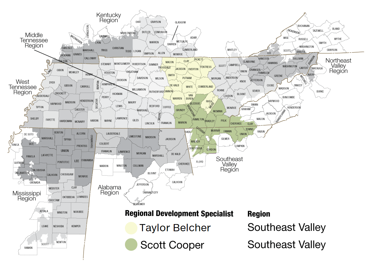 Map of Southeast region