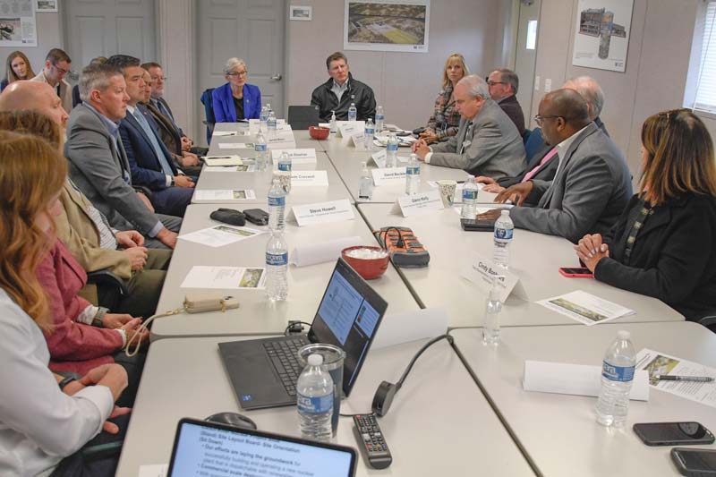 U.S. Energy Secretary Jennifer Granholm and TVA President and CEO Jeff Lyash chat with elected officials and TVA partners from labor and state government
