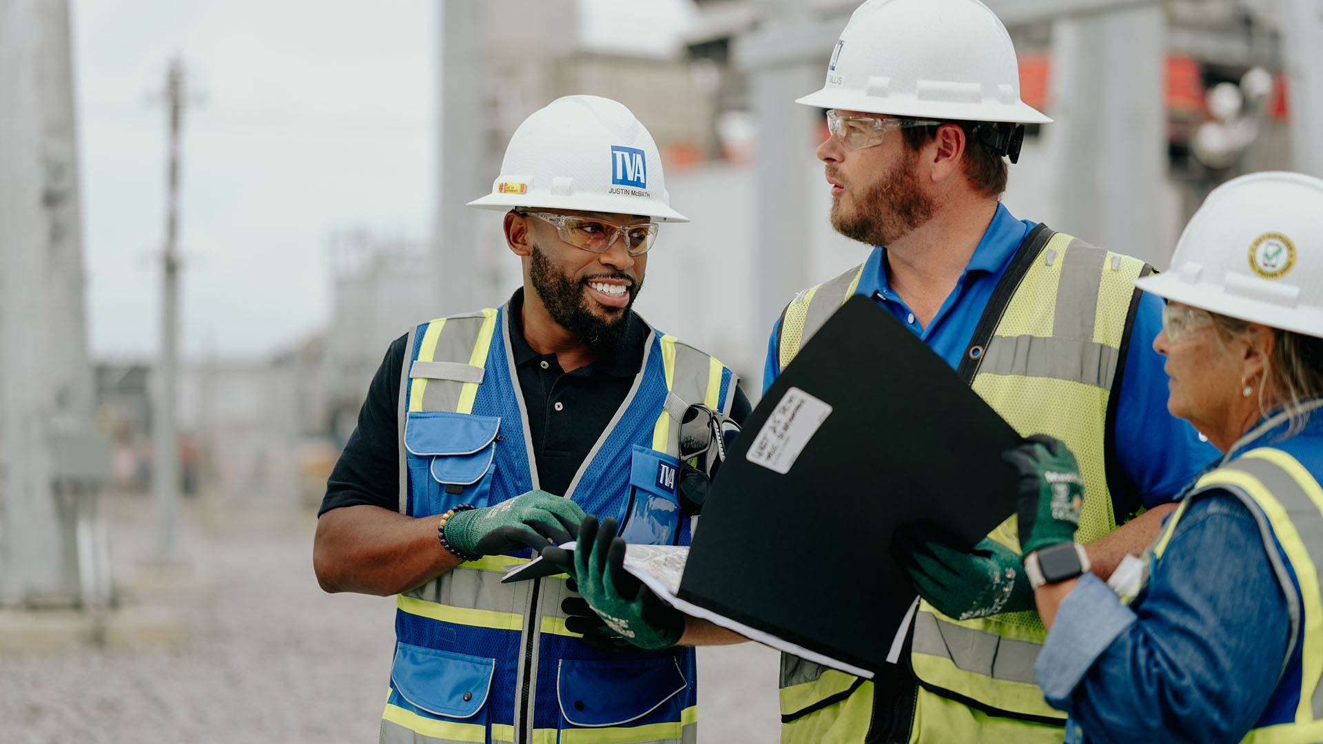 People at a power plant