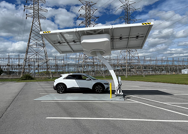 EV at solar charger