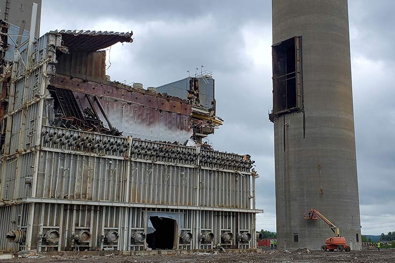 Structures designated for demolition at the retired Paradise Fossil Plant.