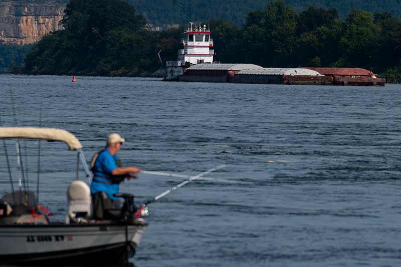 Person fishing from boat