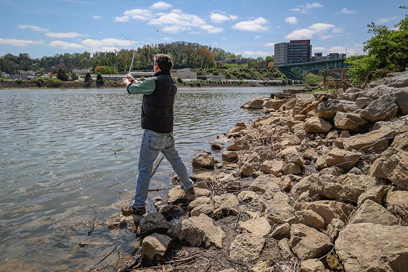 Fishing from the shoreline in Knoxville