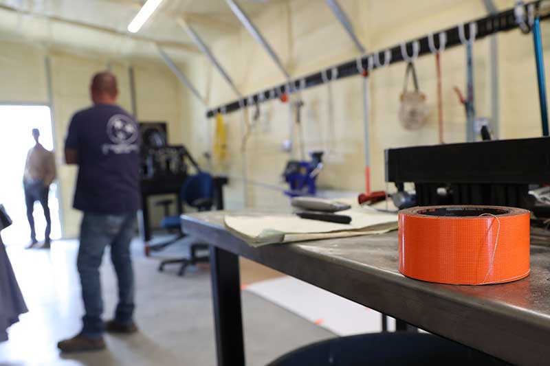 Orange tape.