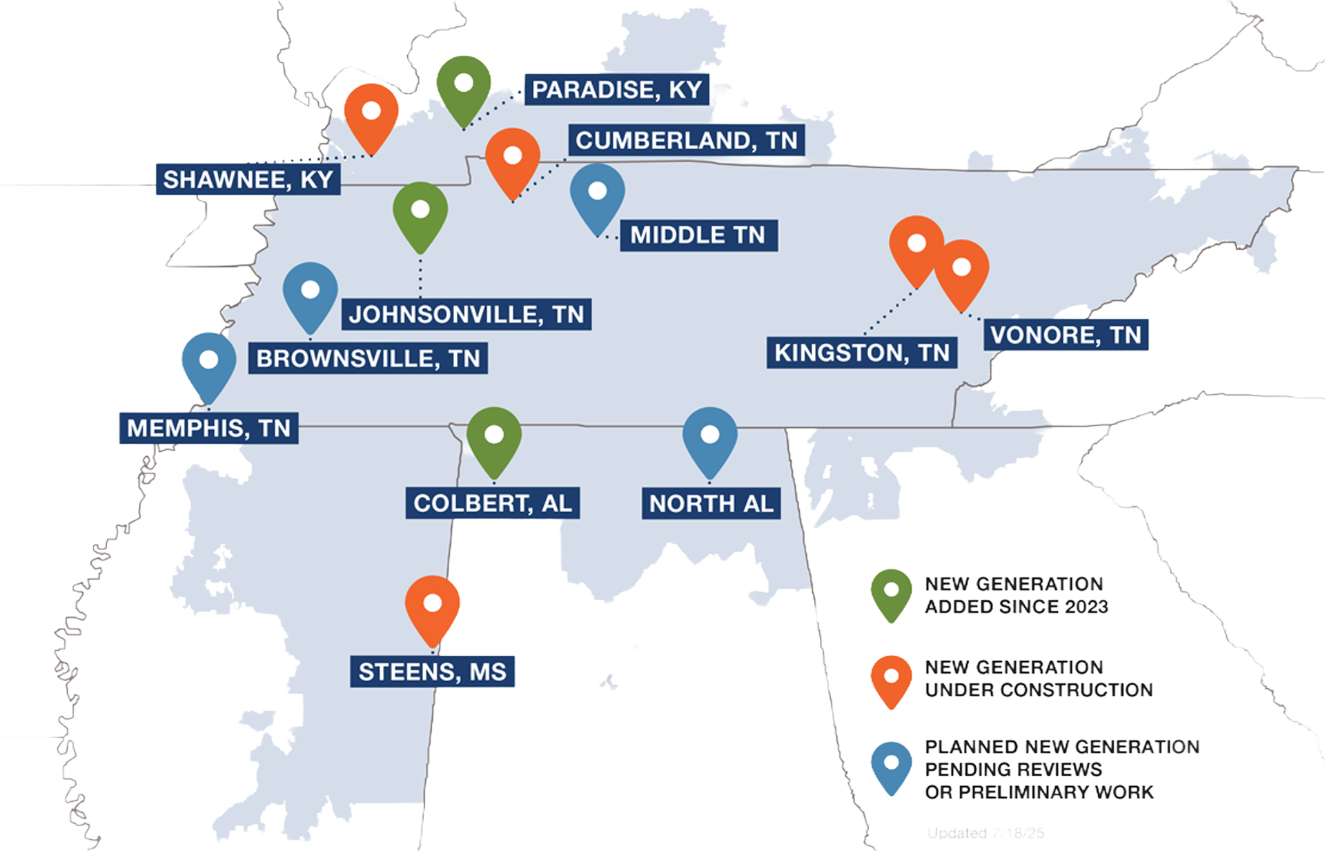 TVA Generation Construction Map