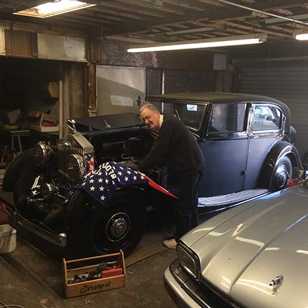  Ian Grant working on his Rolls Royce