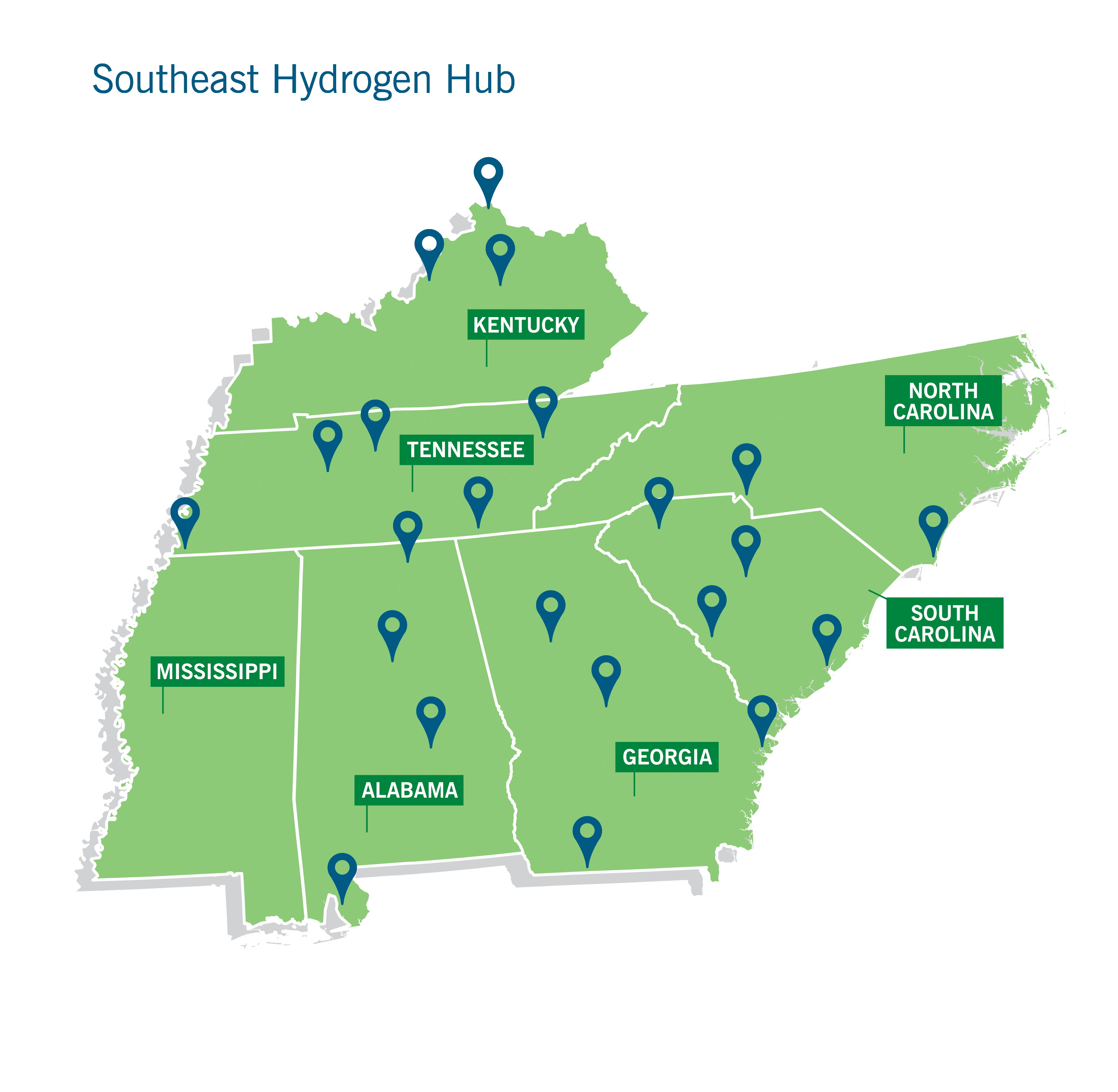 Southeast Hydrogen Hub Map