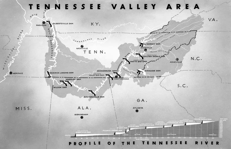 Map of Tennessee valley