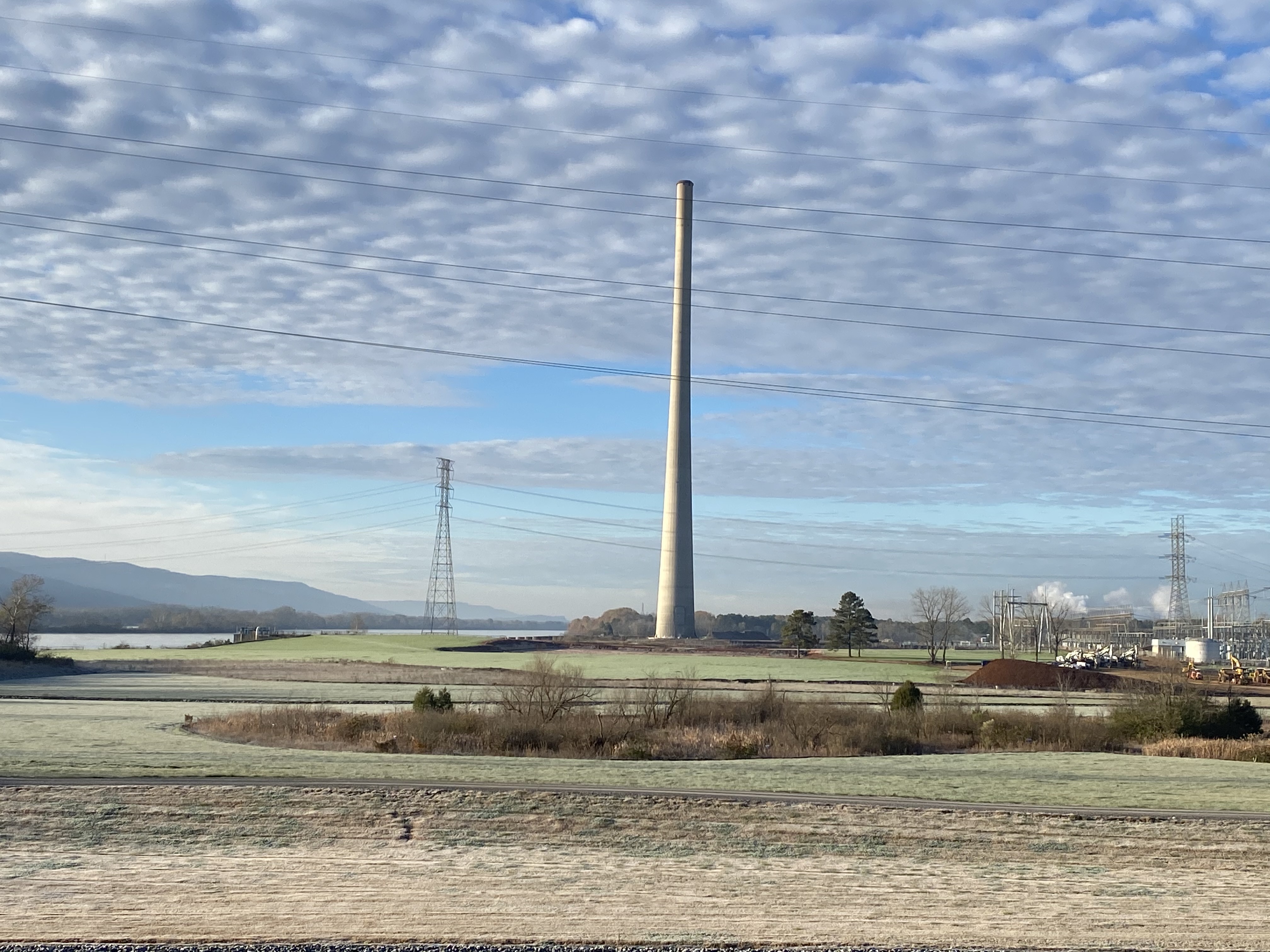 widows creek fossil plant stack before implosion