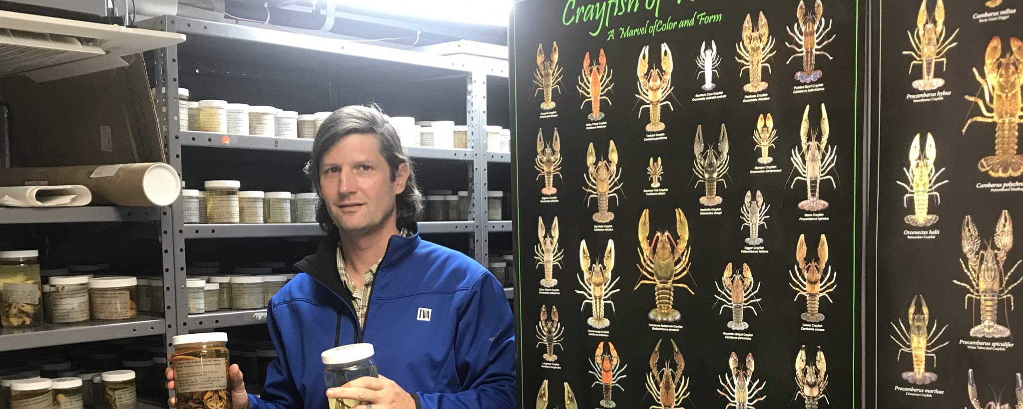 jeff-simmons-crayfish-collection Jeff Simmons with crayfish collection