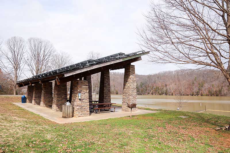 Picnic shelter at TVA's Melton Hill Reservoir Campground