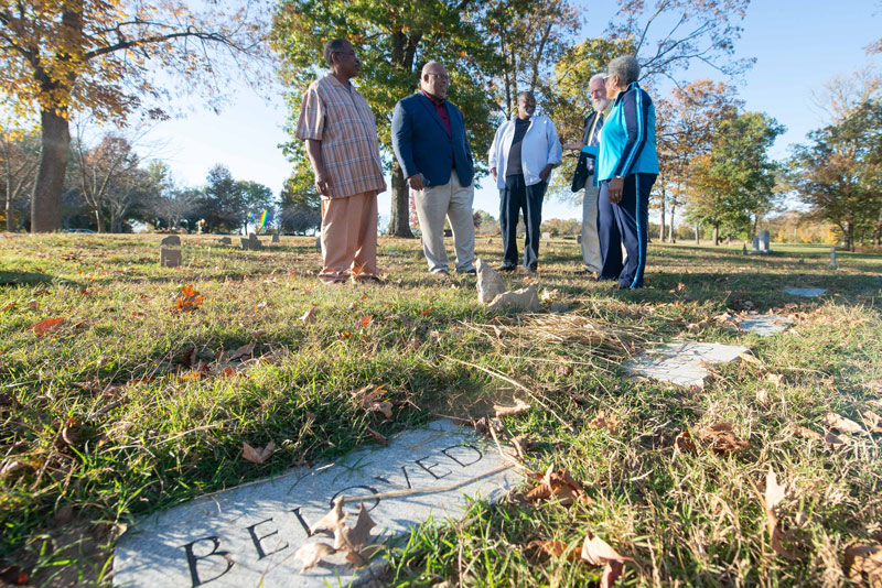 Members of the Historic Odom’s Bend Cemetery Reinterment Committee visit the Garden of Eternal Freedom in Gallatin, Tennessee. 