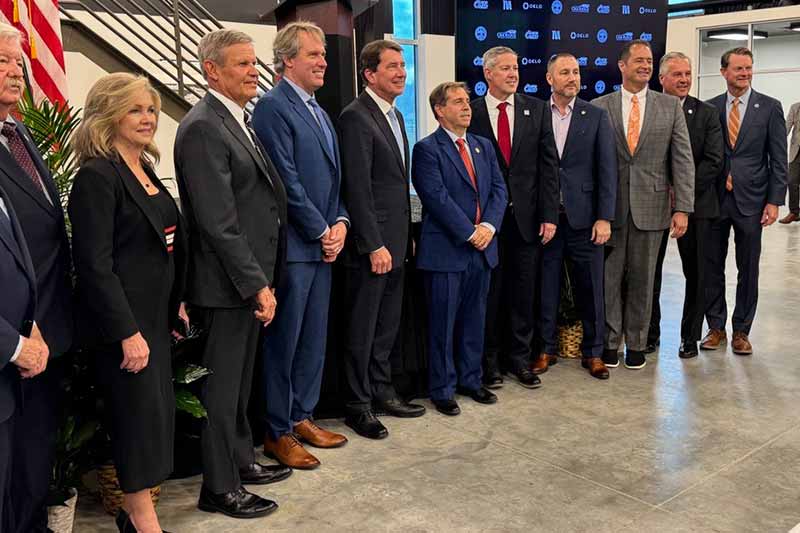 Elected officials join Oklo for an announcement in Oak Ridge, Tennessee.