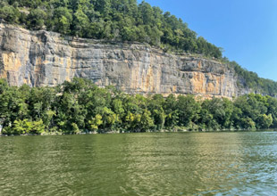 As visitors approach the Painted Bluff site, they have a beautiful view from the water.