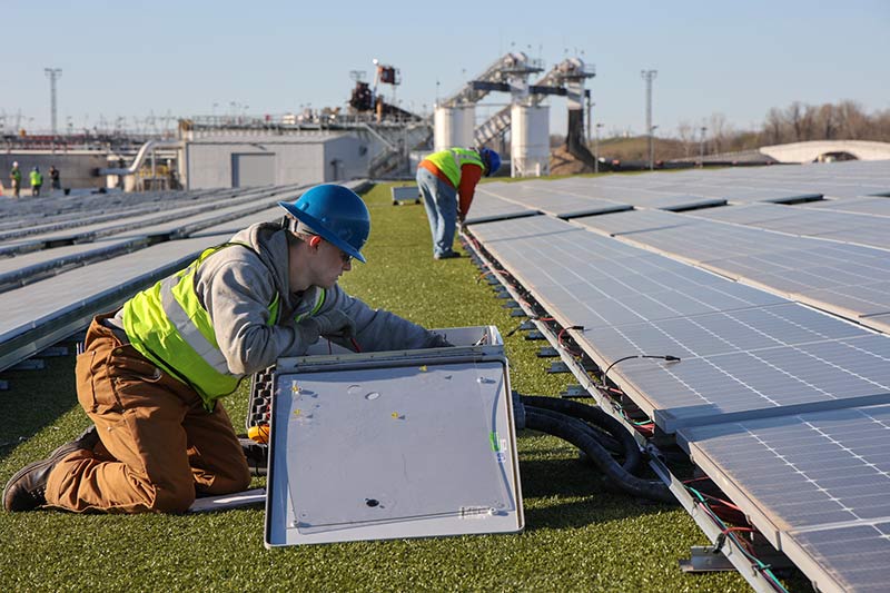 Project Phoenix electrician working at site