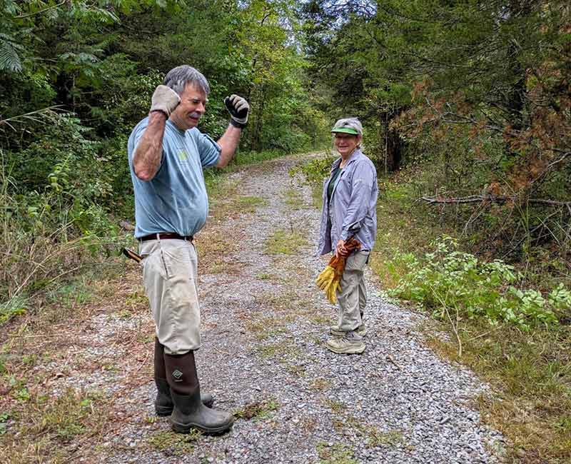 Volunteers clean up trails