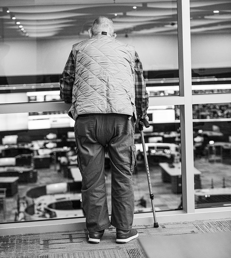 TVA retiree Hugh Gardner looks out over the SOC
