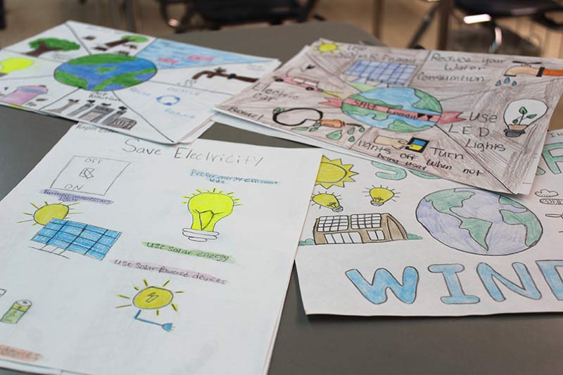 Energy conservation signs created by Kate Duncan Smith students