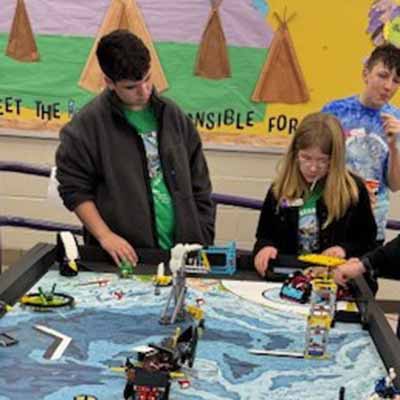Students at robotics competition