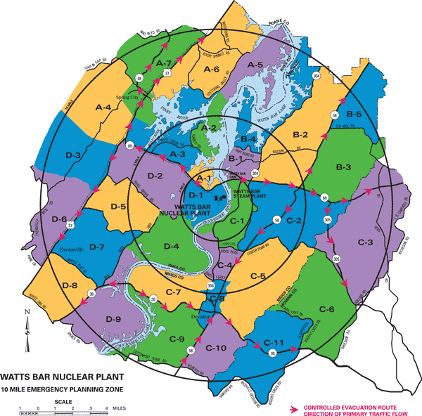 Small Watts Bar Evacuation Map