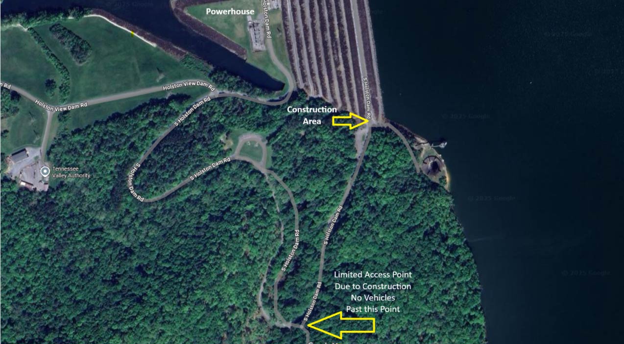 South Holston Dam Work - Aerial Diagram