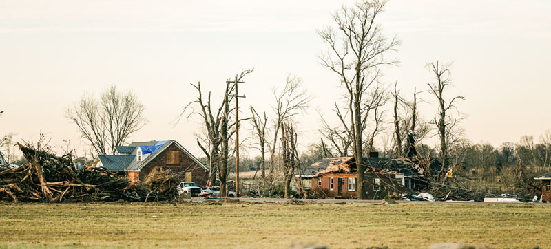 Storm damage in Covington