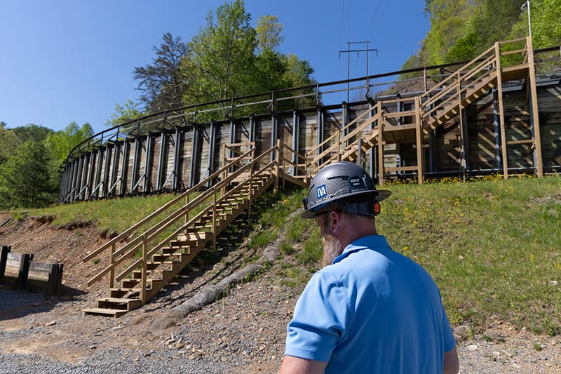 Ted Freeman walks near the Ocoee No. 2 flume
