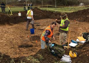 Students at archaeological site in Pennington Gap