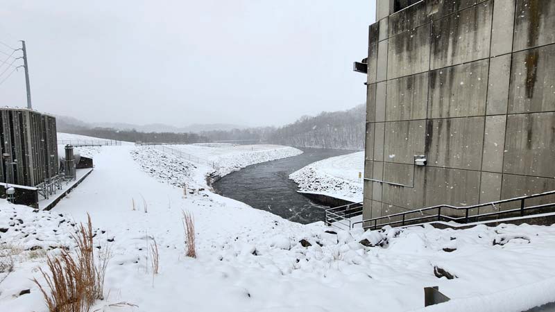Tims Ford Dam on the Elk River near Winchester during winter
