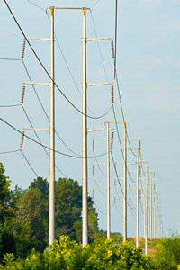 Double pole transmission line