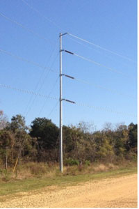 Single-circuit transmission pole