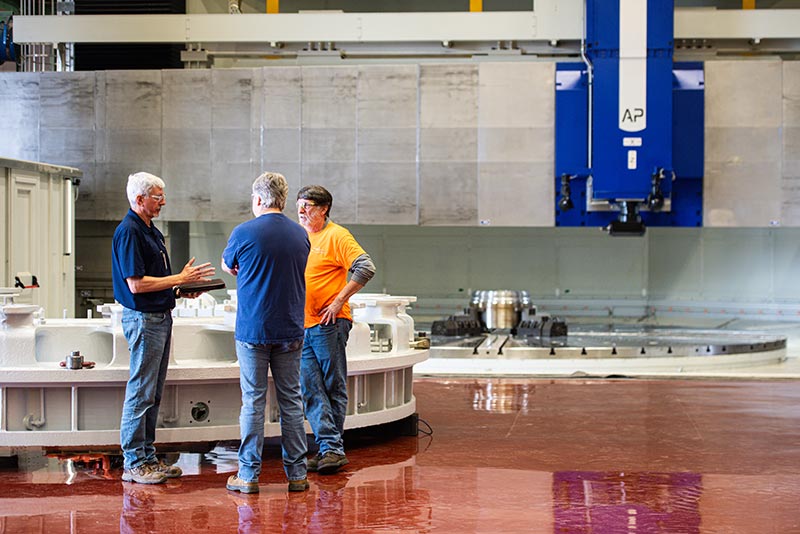 TVA's new vertical lathe is now fully functional and ready for production in the coming weeks.