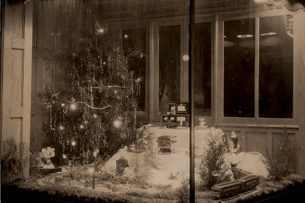 Christmas window scene