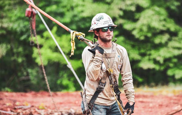 Lineman at work.