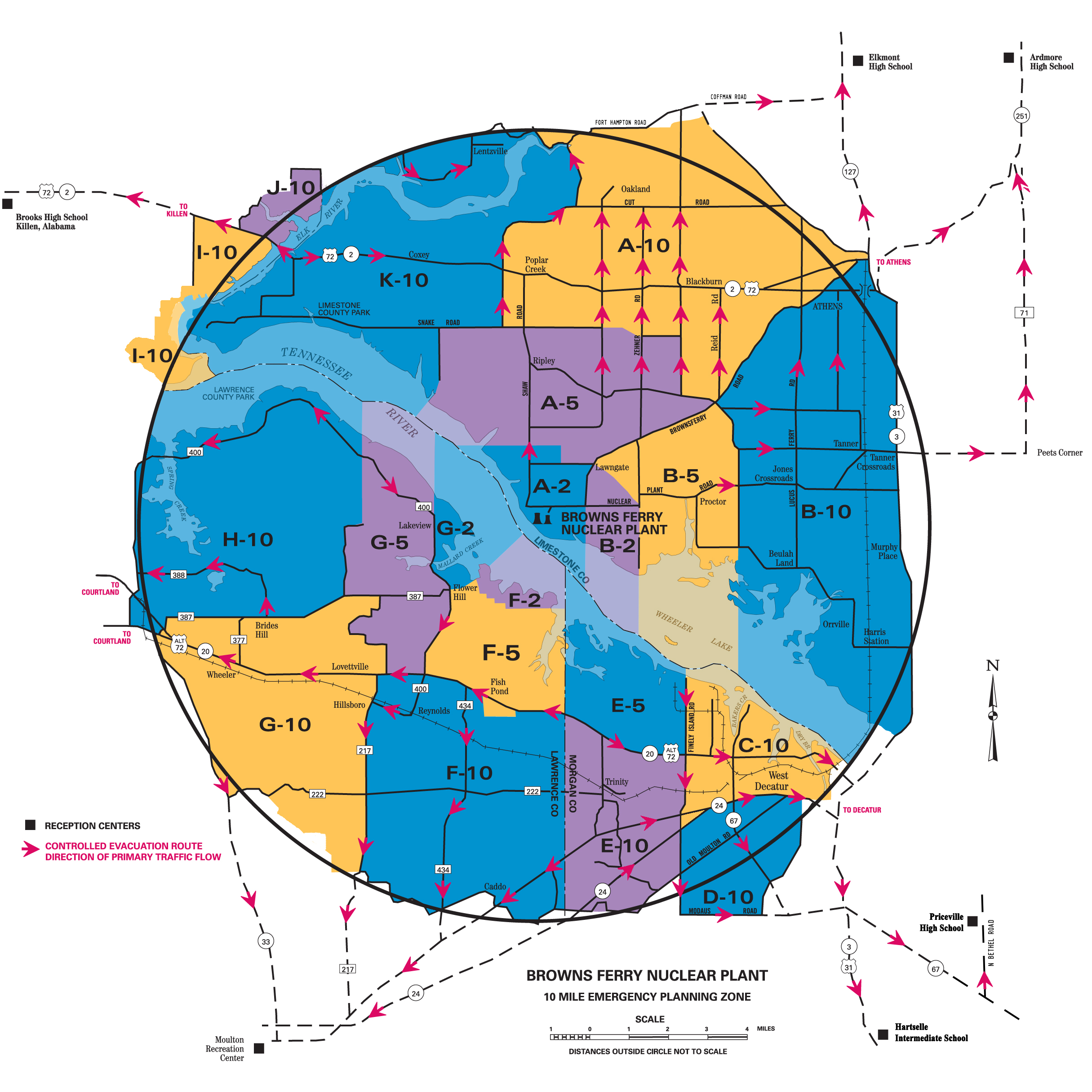 Browns Ferry Evacuation Sector Calendar Overlay 2025