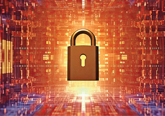 Grid threats padlock Padlock and cybersecurity