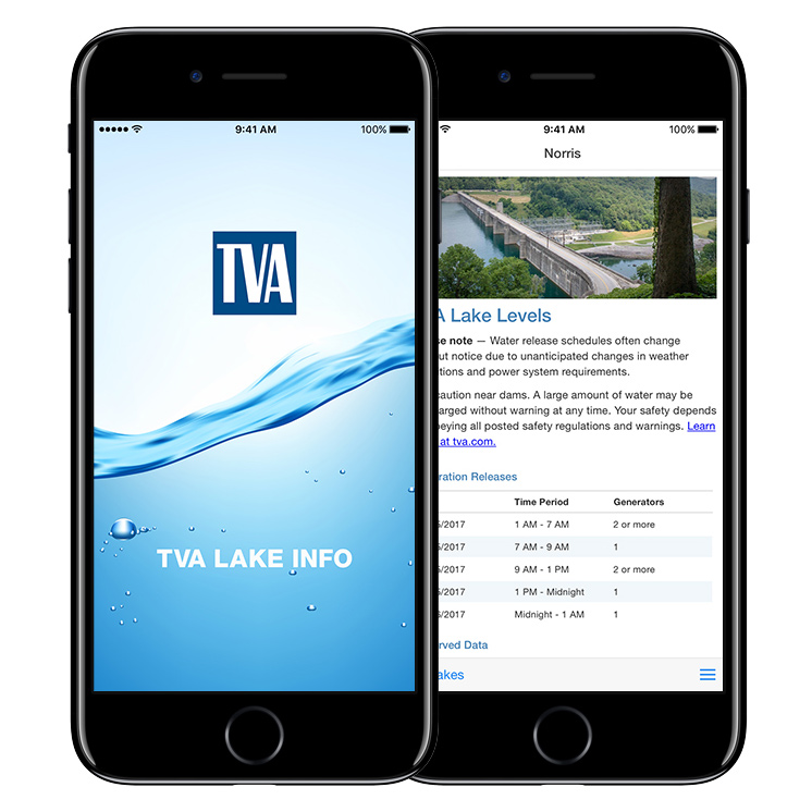 Lake Info app on iphone