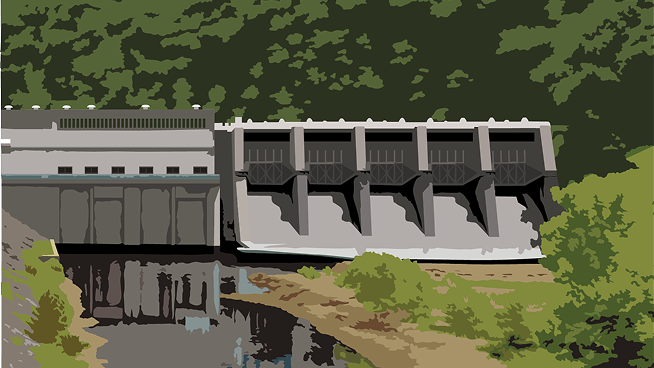 Illustration of Fort Patrick Henry Dam